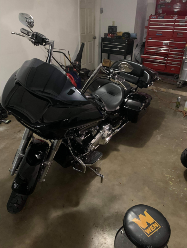 Photo of stolen motorcycle from the right side.