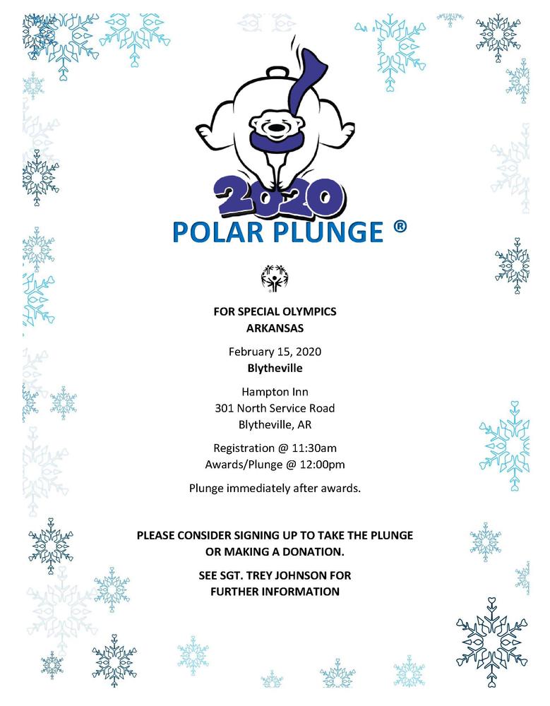 flyer describing when and where polar plunge will take place