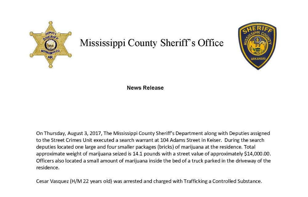 Image of press release. 