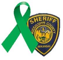 Green ribbon with Mississippi county Sheriff's Office shoulder patch.