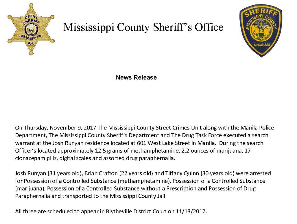 Image of press release. 