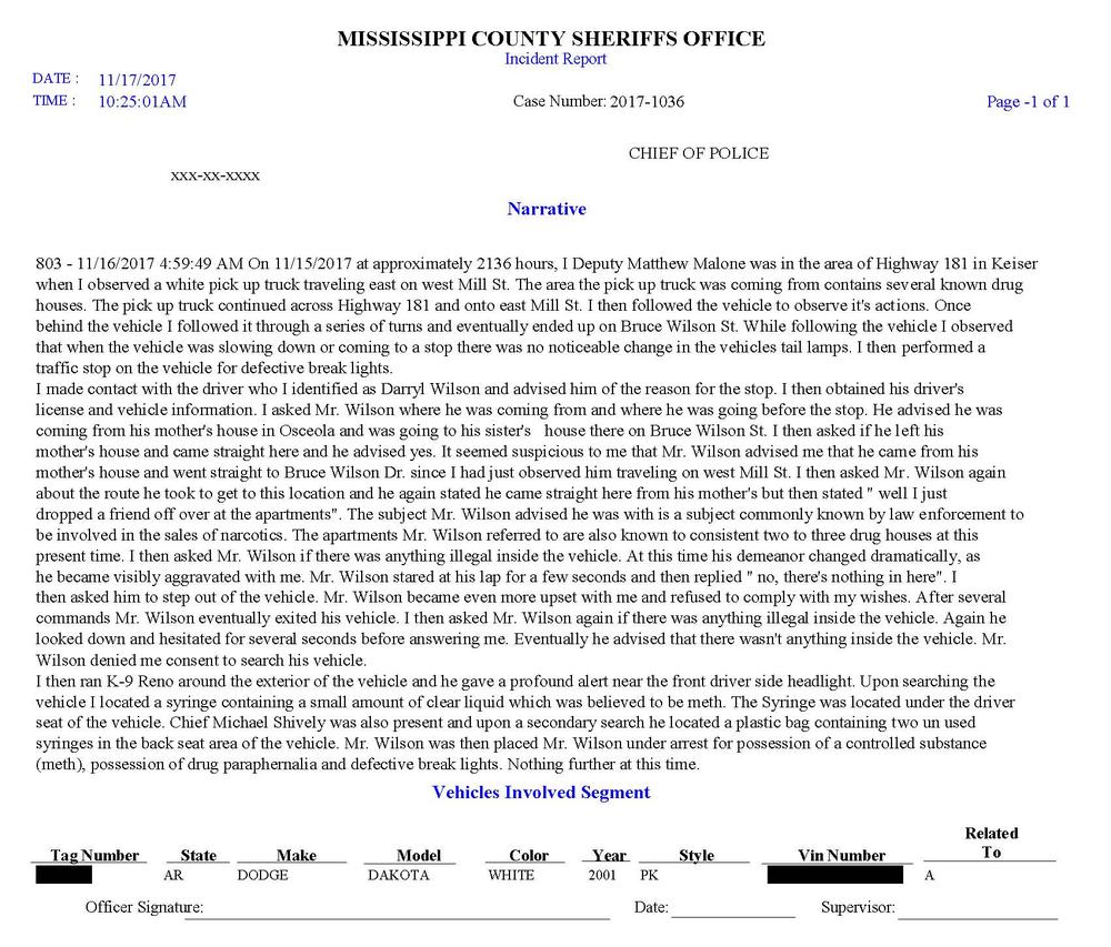 Image of page three of incident report. 