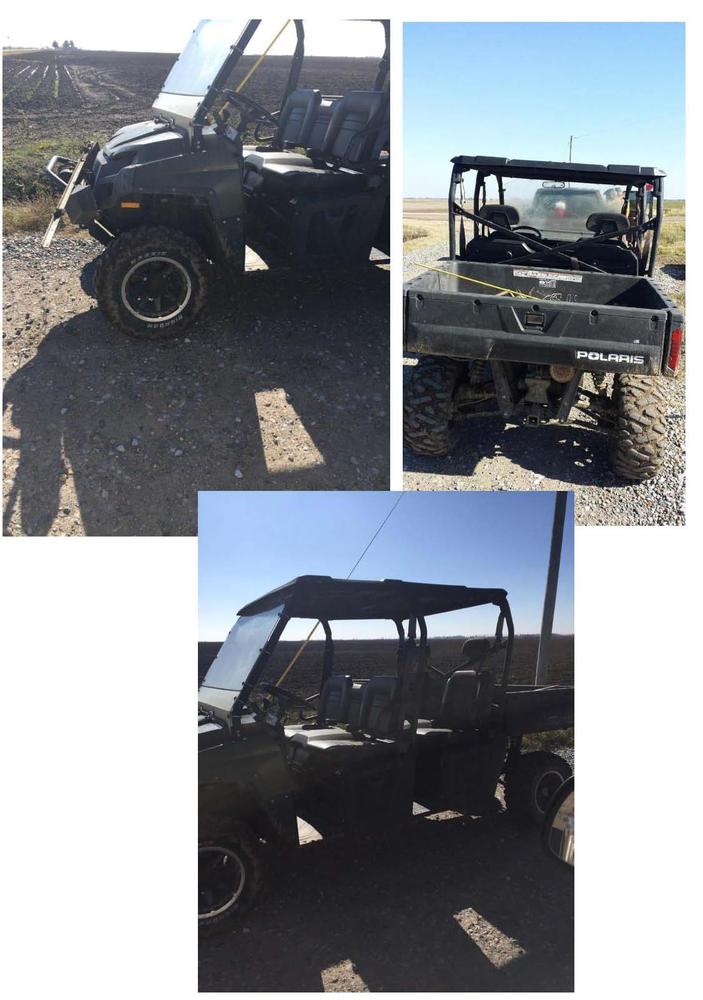 Different views of a recovered 4 wheeler.