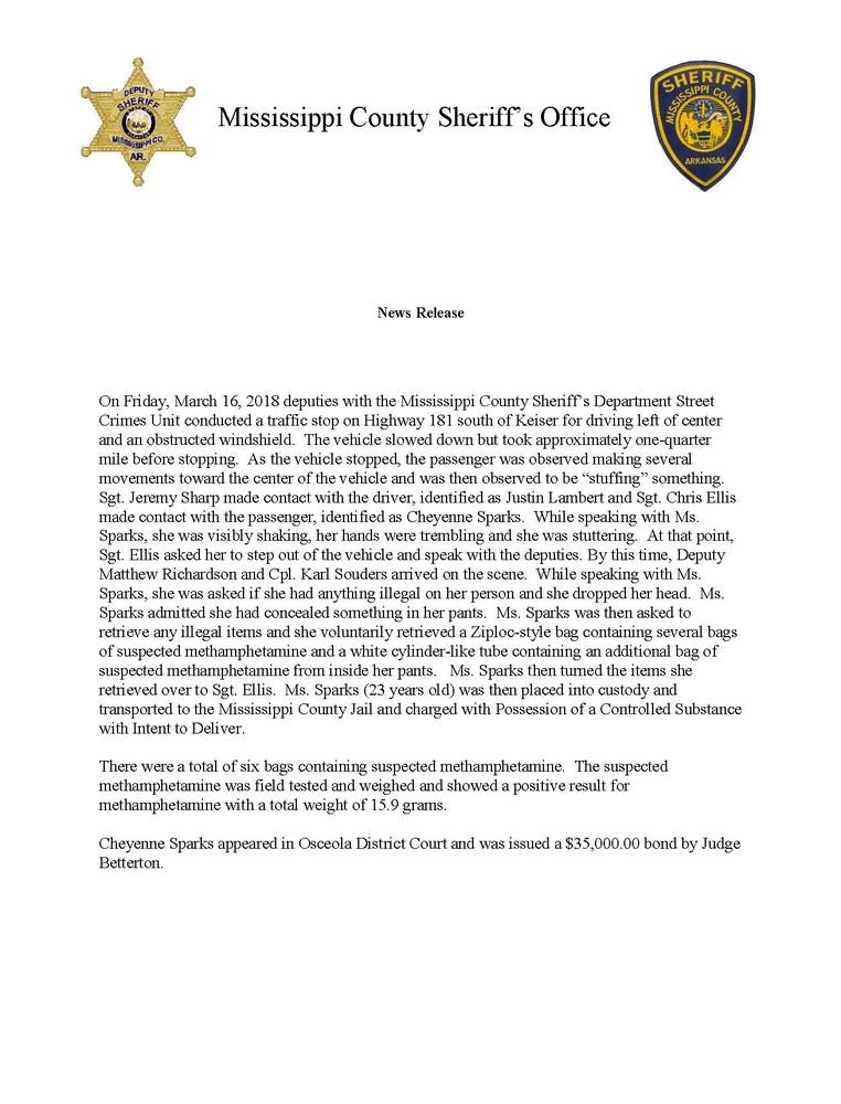 Image of press release. 