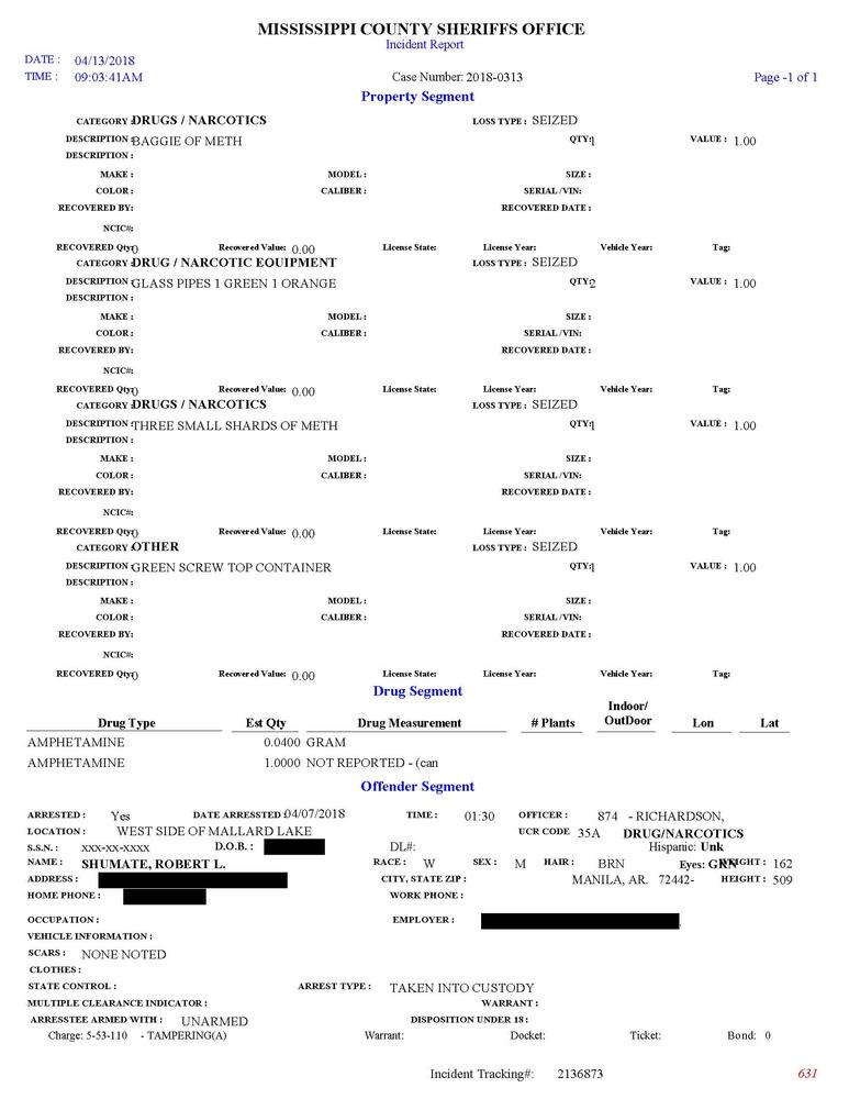 Image of page two of incident report. 