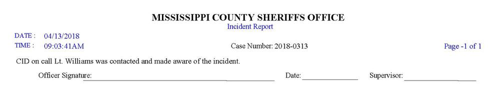 Image of page four of incident report. 