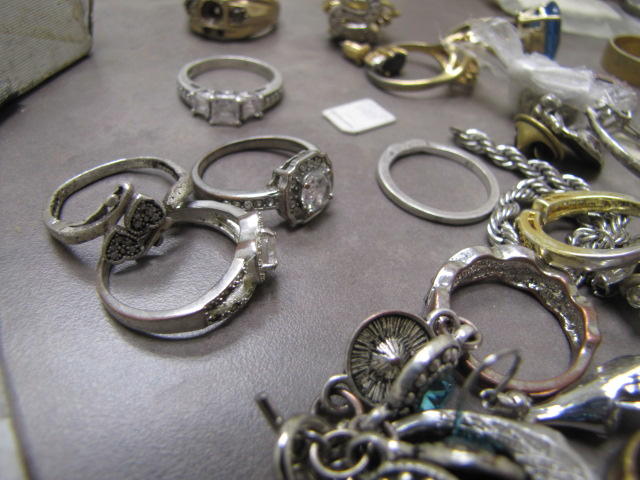 Close up photo of silver rings. 