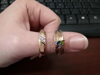 Two gold rings recovered from theft scene.