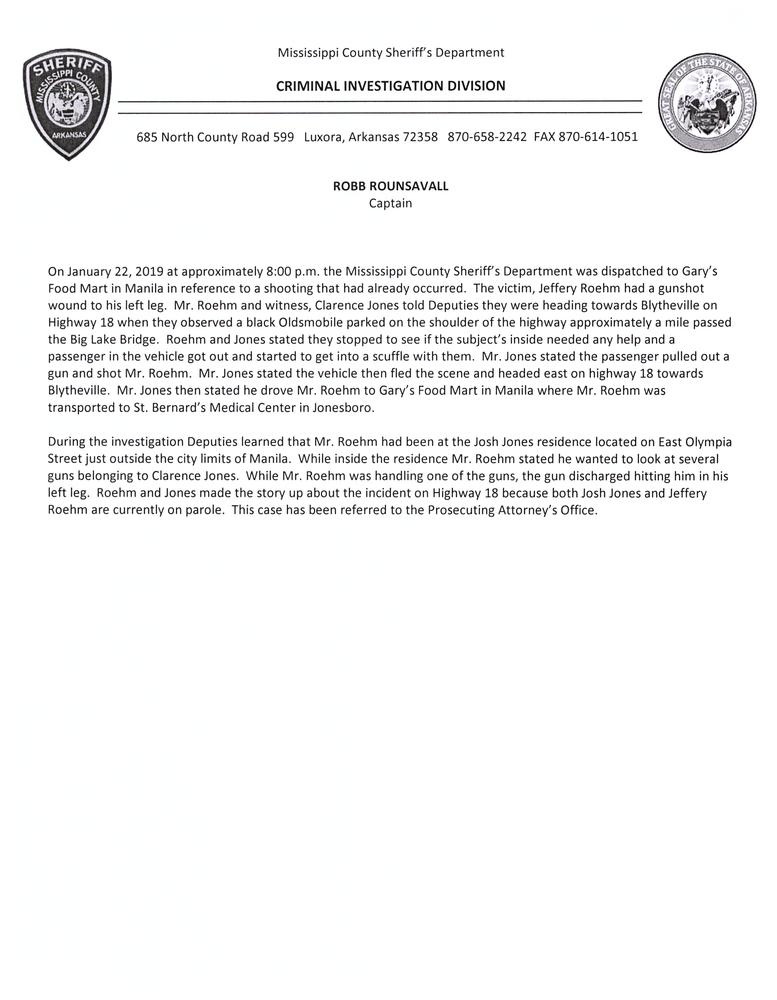 Photo of official press release for arrest of Jeffery Roehm. 