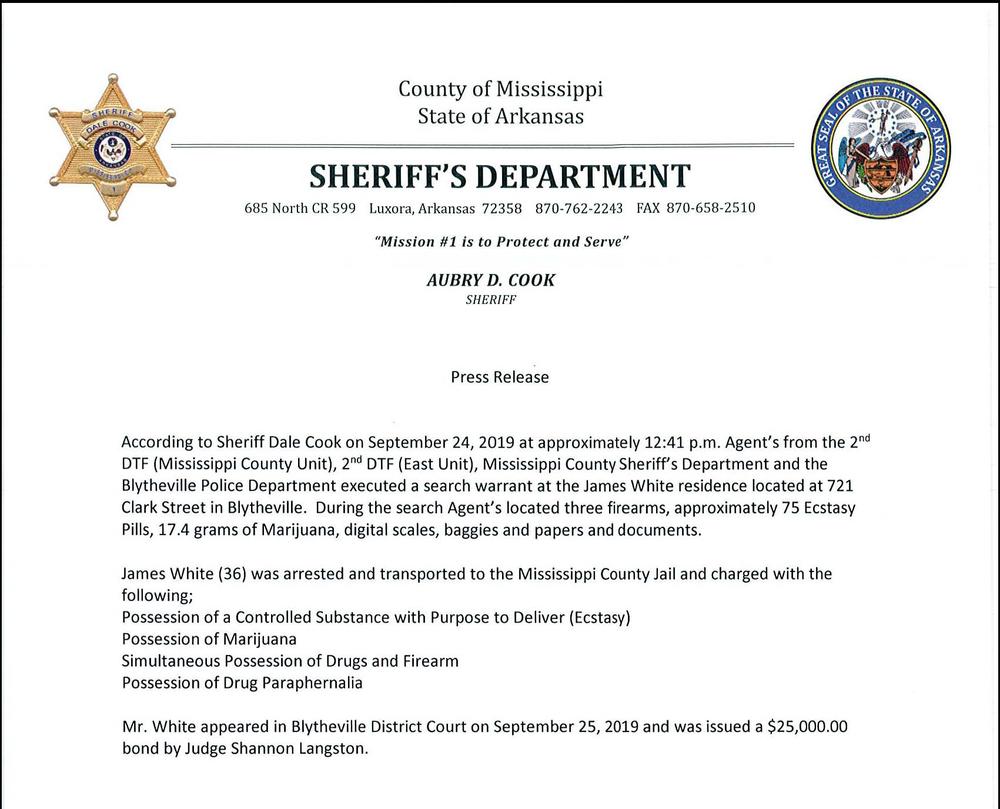 Image of official press release. 
